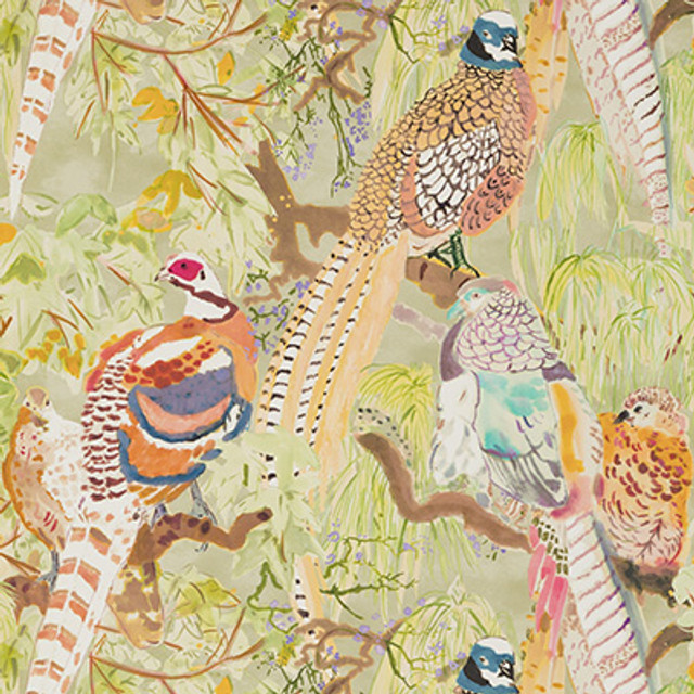 Game Birds Multi by Mulberry Designer Wallcovering