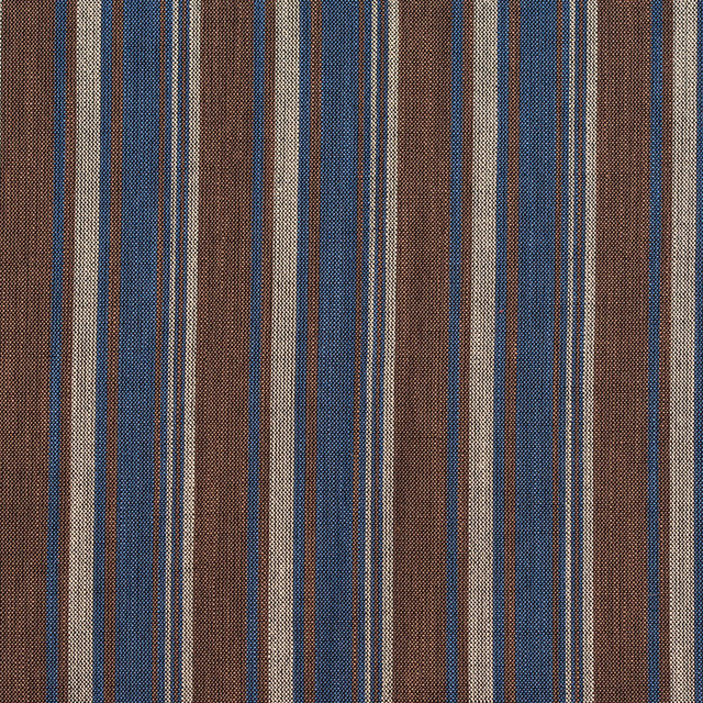 D134 Indigo Stripe by Charlotte Designer Fabric Clubhouse Collection 100% Woven Polyester Asia Exceeds 120,000 Wyzenbeek Rubs (Heavy Duty) Horizontal: 3.75" 54 Inches - Swanky Fabrics -