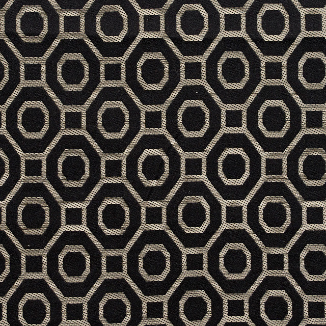 D161 Ebony by Charlotte Designer Fabric Sateens 100% Woven Polyester Asia Exceeds 100,000 Wyzenbeek Rubs (Heavy Duty) Horizontal: 2" x Vertical: 2.25" 54 Inches - Swanky Fabrics -