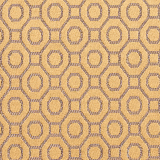 D166 Gold by Charlotte Designer Fabric Sateens 100% Woven Polyester Asia Exceeds 100,000 Wyzenbeek Rubs (Heavy Duty) Horizontal: 2" x Vertical: 2.25" 54 Inches - Swanky Fabrics -