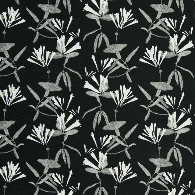 CB800-130 by Charlotte Designer Fabric Black & White 58% Polyester, 42% Cotton Asia Exceeds 110,000 Wyzenbeek Rubs (Heavy Duty) Horizontal: 14.5" x Vertical: 10.5" 54 Inches - Swanky Fabrics -