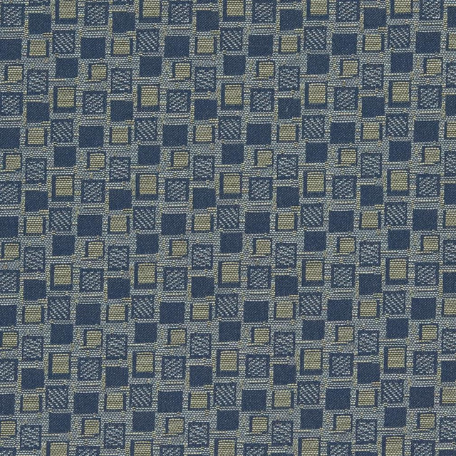 D925 Squares/Navy by Charlotte Designer Fabric Durables III 100% Woven Polyester Made In USA Exceeds 100,000 Wyzenbeek Rubs (Heavy Duty) Horizontal 1.75" x Vertical 1.75" 54 Inches - Swanky Fabrics -