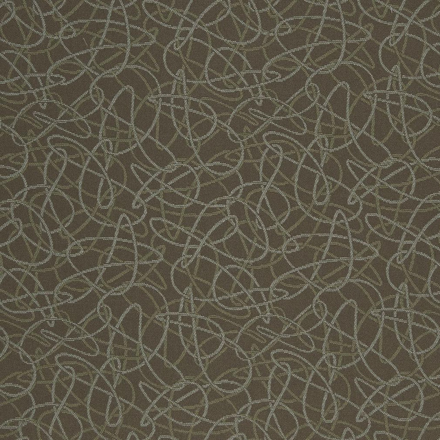 D931 Squiggles/Chocolate by Charlotte Designer Fabric Durables III 100% Woven Polyester Made In USA Exceeds 100,000 Wyzenbeek Rubs (Heavy Duty) Horizontal 7.25" x Vertical 7.25" 54 Inches - Swanky Fabrics -