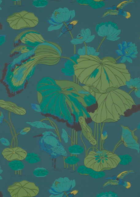 Nympheus Teal by G P & J Baker Designer Wallcovering
