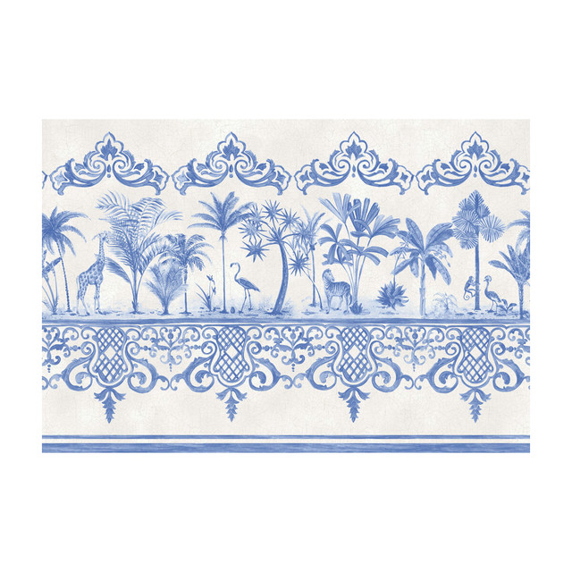 Rou Border Cobalt Blue by Cole & Son Designer Wallcovering - PAPER - 100% United Kingdom - Horizontal: - and Vertical: - 20.5 - Swanky Fabrics -