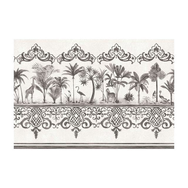 Rou Border Charcoal by Cole & Son Designer Wallcovering - PAPER - 100% United Kingdom - Horizontal: - and Vertical: - 20.5 - Swanky Fabrics -