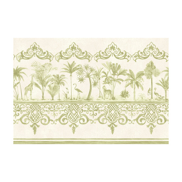 Rou Border Old Olive by Cole & Son Designer Wallcovering - PAPER - 100% United Kingdom - Horizontal: - and Vertical: - 20.5 - Swanky Fabrics -