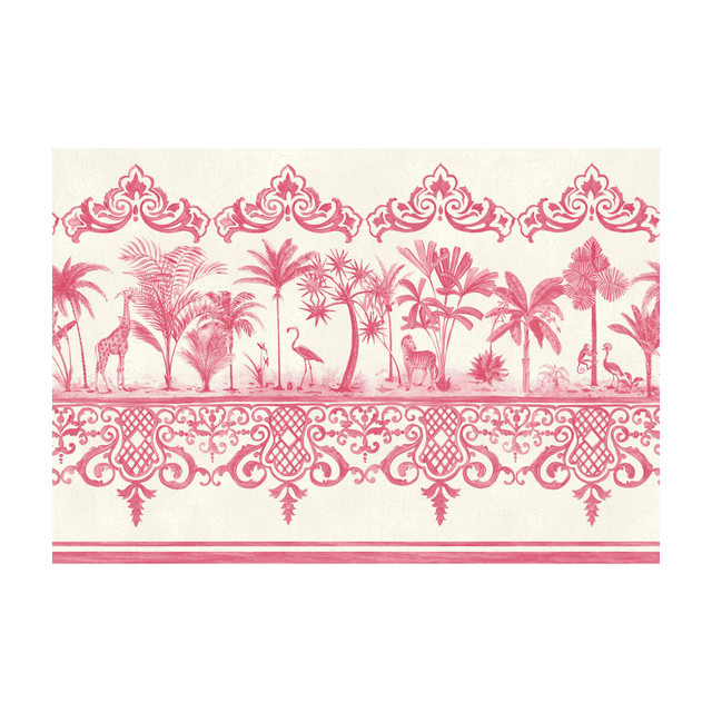 Rou Border Rose Pink by Cole & Son Designer Wallcovering - PAPER - 100% United Kingdom - Horizontal: - and Vertical: - 20.5 - Swanky Fabrics -