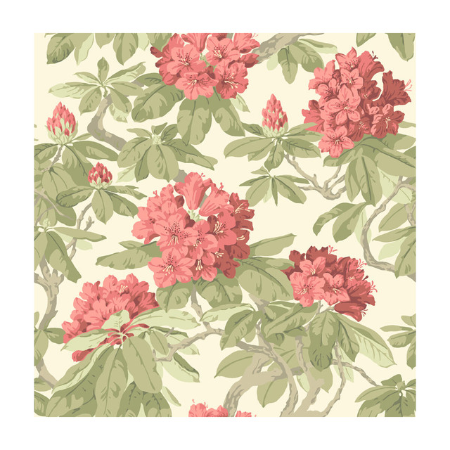 Bourlie Coral by Cole & Son Designer Wallcovering - PAPER - 100% United Kingdom - Horizontal: - and Vertical: 20.5 20.5 - Swanky Fabrics -