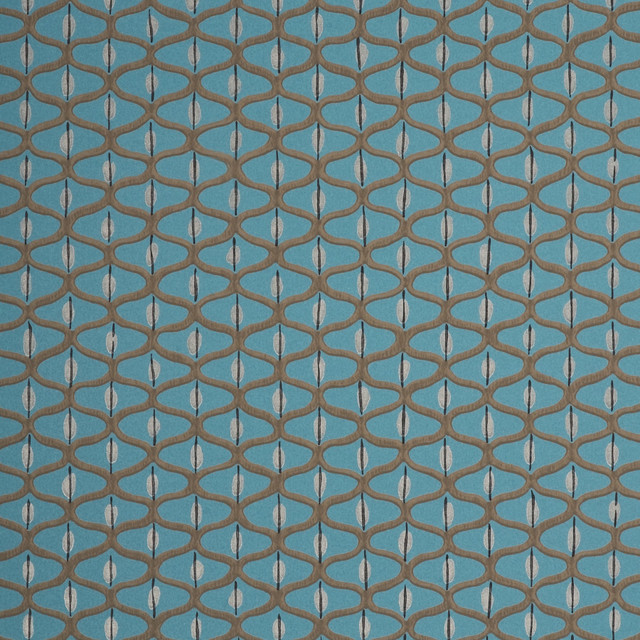 Coffee Bean Teal/Silver by Baker Lifestyle Designer Wallcovering