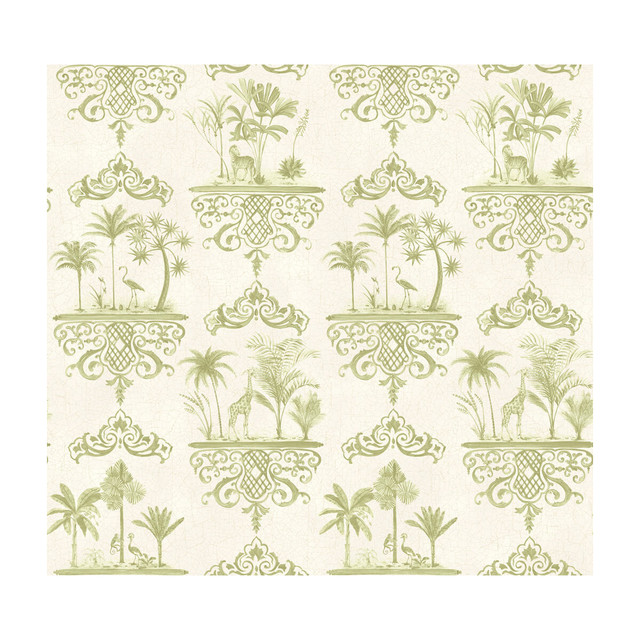 Rousseau Old Olive by Cole & Son Designer Wallcovering - PAPER - 100% United Kingdom - Horizontal: - and Vertical: 25.2 27 - Swanky Fabrics -