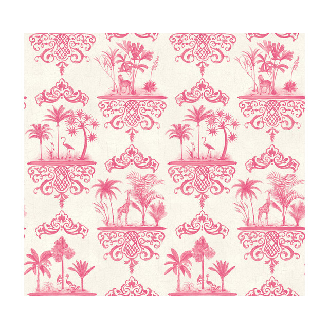 Rousseau Rose Pink by Cole & Son Designer Wallcovering - PAPER - 100% United Kingdom - Horizontal: - and Vertical: 25.2 27 - Swanky Fabrics -