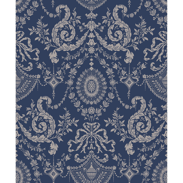Woolverston Blue by Cole & Son Designer Wallcovering - PAPER - 100% United Kingdom - Horizontal: - and Vertical: 25 21 - Swanky Fabrics -