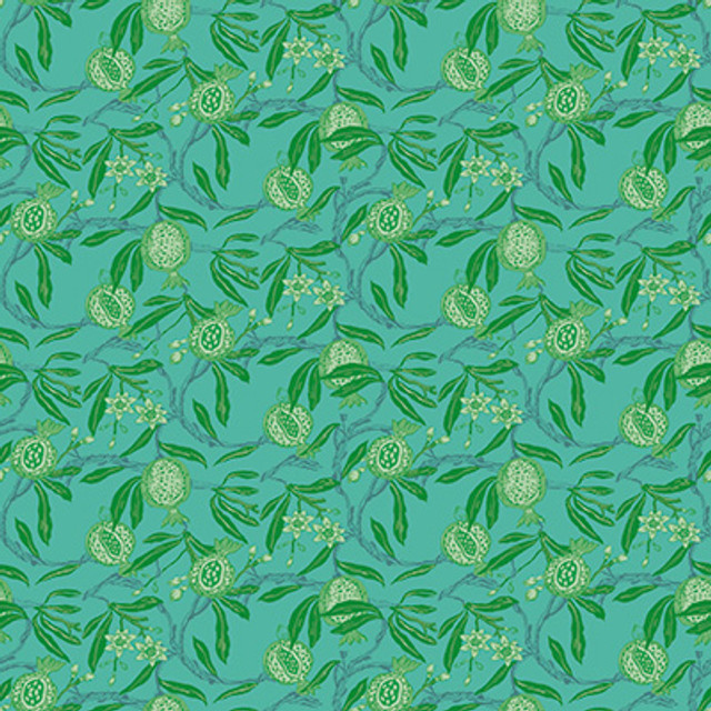 Granadas Verde/Azul by Gaston Y Daniela Designer Wallcovering