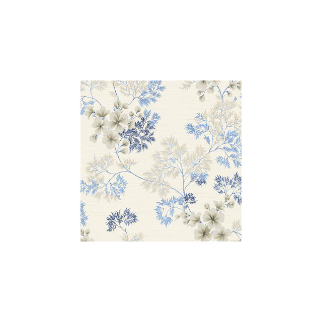 Flora Indigo by Winfield Thybony Designer Wallcovering WINFIELD THYBONY BARCLAY LIVING IN STYLE - United States - Horizontal: - and Vertical: 23.62 20.5 - Swanky Fabrics -