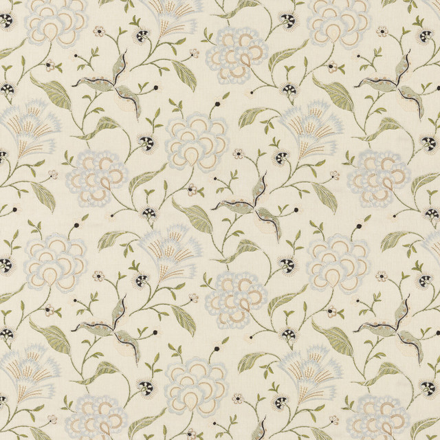 Lamorna Embroidery Linen by G P & J Baker Designer Fabric ARTISAN II LINEN - 65%;VISCOSE - 35% India - Horizontal: 26.792 and Vertical: 22.852 53.584 - Swanky Fabrics -