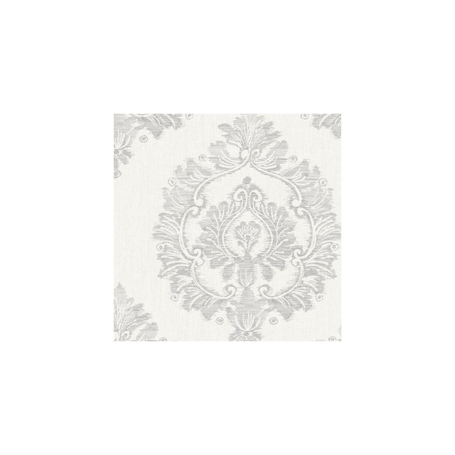 Damascus Harbor Grey by Winfield Thybony Designer Wallcovering WINFIELD THYBONY BARCLAY LIVING IN STYLE - United States - Horizontal: - and Vertical: 25.2 27 - Swanky Fabrics -