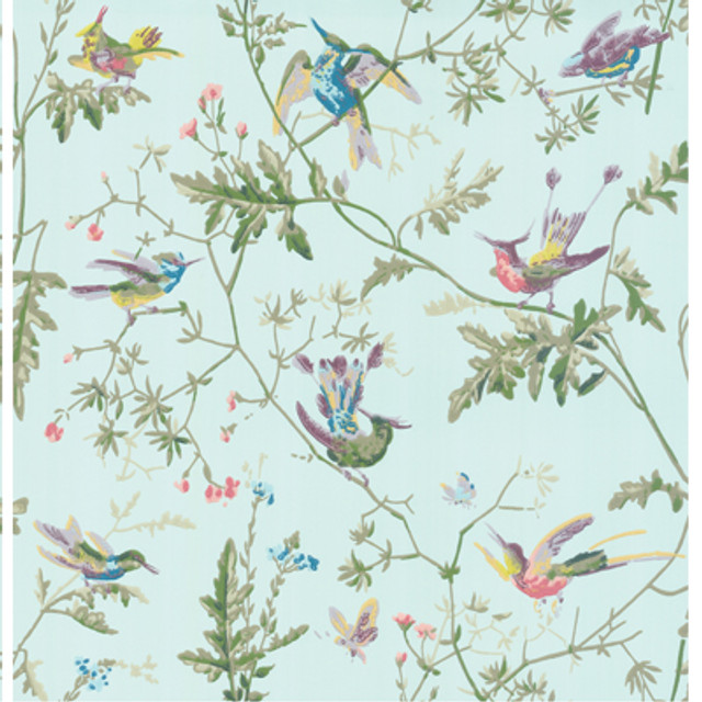 Hummingbirds Blue Multi-Colour by Cole & Son Designer Wallcovering