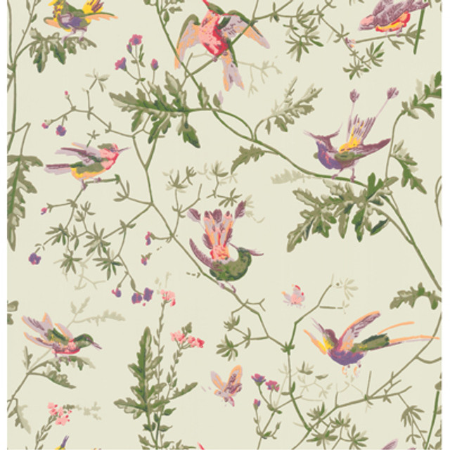 Hummingbirds Green Multi-Colour by Cole & Son Designer Wallcovering