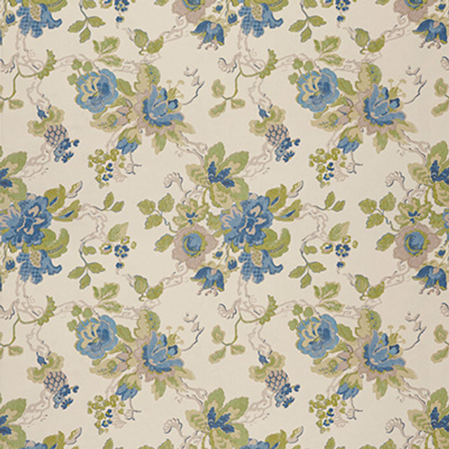 Parnham Cornflower/Lime by Lee Jofa Designer Wallcovering