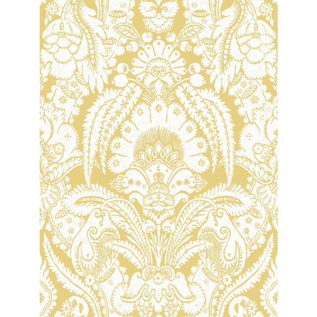 Chatterton French Yellow And Ivory by Cole & Son Designer Wallcovering COLE & SON ALBEMARLE PAPER - 100% United Kingdom - Horizontal: - and Vertical: 36.01 27 - Swanky Fabrics -