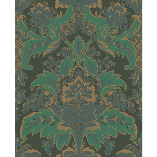 Aldwych Green And Gold by Cole & Son Designer Wallcovering COLE & SON ALBEMARLE PAPER - 100% United Kingdom - Horizontal: - and Vertical: 25.22 20 - Swanky Fabrics -