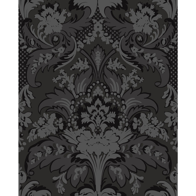 Aldwych Black And Graphite by Cole & Son Designer Wallcovering COLE & SON ALBEMARLE PAPER - 100% United Kingdom - Horizontal: - and Vertical: 25.22 20 - Swanky Fabrics -