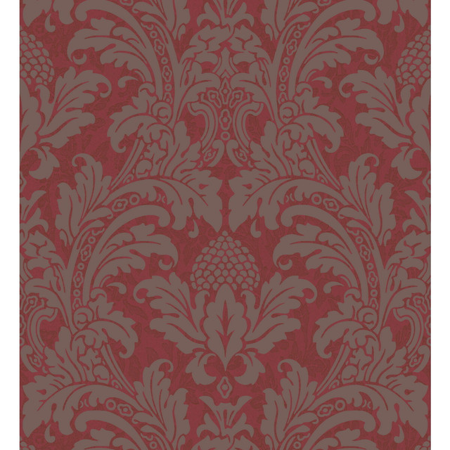 Blake Red And Silver by Cole & Son Designer Wallcovering COLE & SON ALBEMARLE PAPER - 100% United Kingdom - Horizontal: - and Vertical: 20.88 21 - Swanky Fabrics -