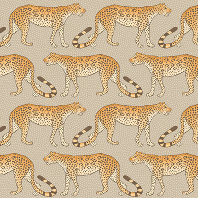 Leopard Walk Stone & Orange by Cole & Son Designer Wallcovering