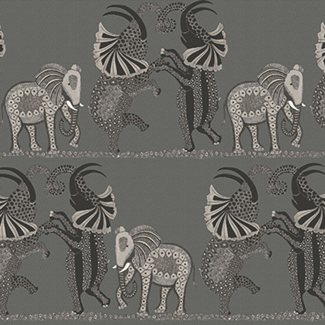 Safari Dance Charcoal Black & White by Cole & Son Designer Wallcovering