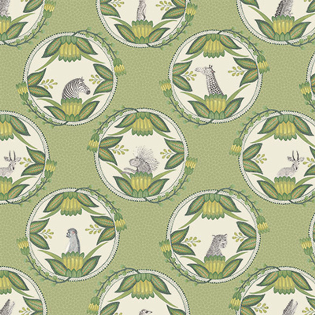 Ardmore Cameos Green by Cole & Son Designer Wallcovering