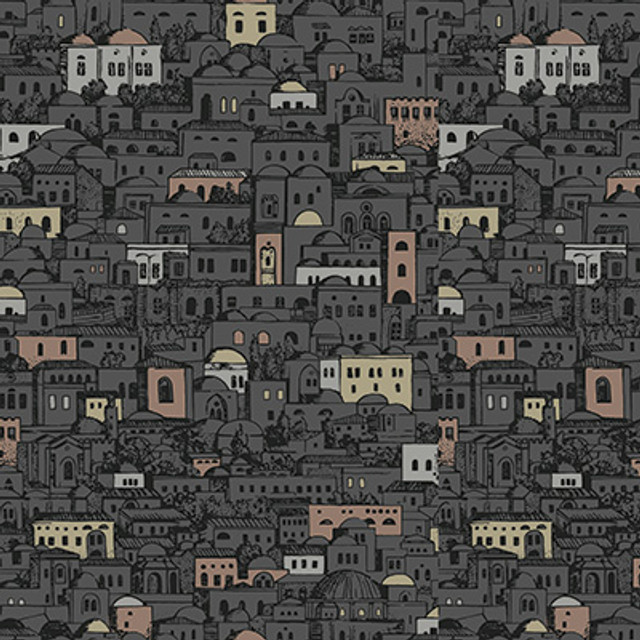 Mediterranea Charcoal & Metallic by Cole & Son Designer Wallcovering