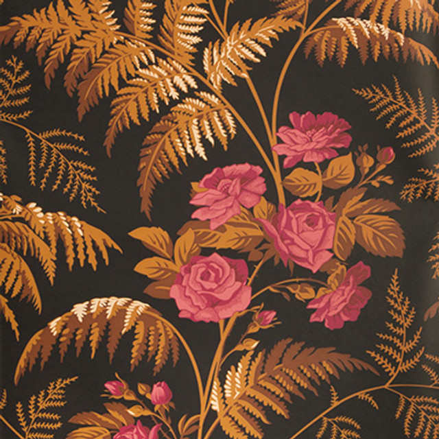 Rose Cerise/B Orange/Black by Cole & Son Designer Wallcovering