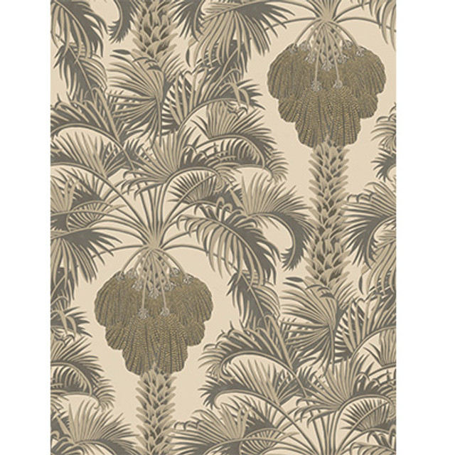 Hollywood Palm Silver & Charcoal by Cole & Son Designer Wallcovering