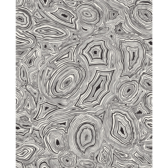 Malachite White/Black by Cole & Son Designer Wallcovering COLE & SON FORNASETTI SENZA TEMPO PAPER - 100% United Kingdom - Horizontal: 20.5 and Vertical: 25.2 20.5 - Swanky Fabrics -
