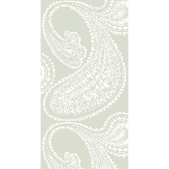Rajapur White/Olive by Cole & Son Designer Wallcovering CONTEMPORARY RESTYLED PAPER - 100% United Kingdom - Horizontal: 21 and Vertical: 30 21 - Swanky Fabrics -