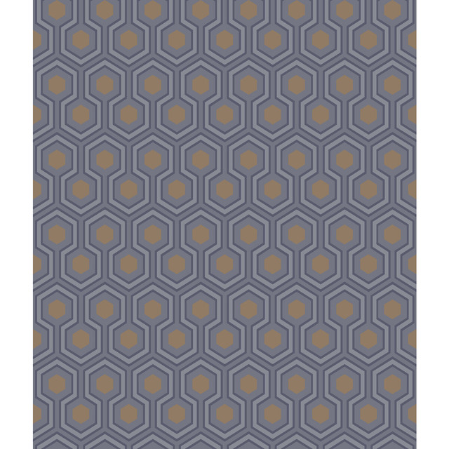 Hicks Hexagon Dk Gry/Bronz by Cole & Son Designer Wallcovering CONTEMPORARY RESTYLED PAPER - 100% United Kingdom - Horizontal: 20.5 and Vertical: 4 20.5 - Swanky Fabrics -