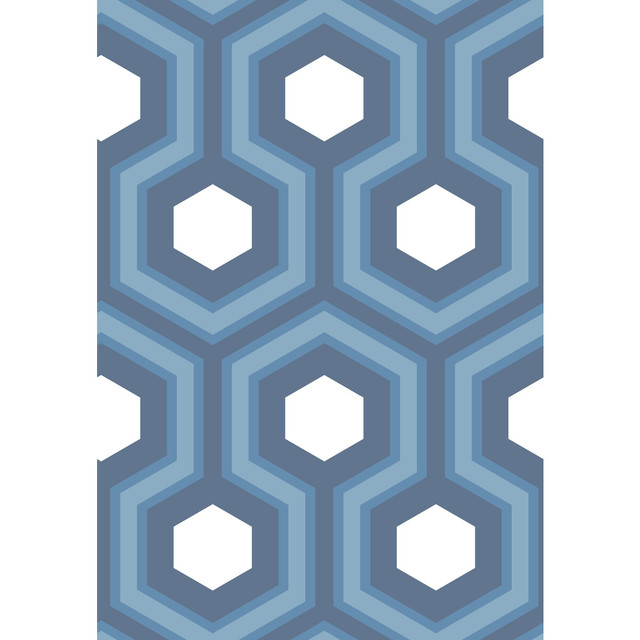 Hicks Grand Blue by Cole & Son Designer Wallcovering CONTEMPORARY RESTYLED PAPER - 100% United Kingdom - Horizontal: 21 and Vertical: 15 21 - Swanky Fabrics -