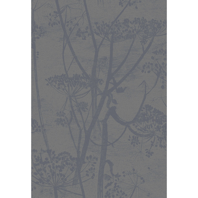Cow Parsley Gilver/Black by Cole & Son Designer Wallcovering CONTEMPORARY RESTYLED PAPER - 100% United Kingdom - Horizontal: 21 and Vertical: 30 21 - Swanky Fabrics -