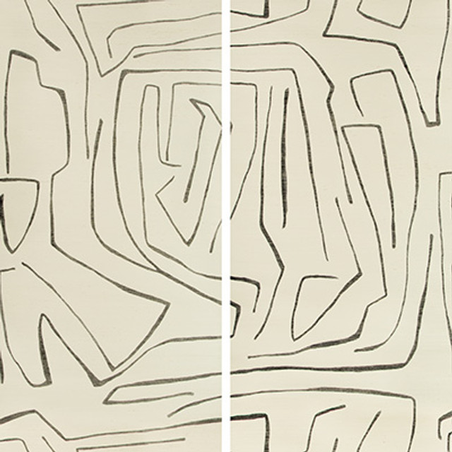 Graffito Ii Ivory/Ebony by Groundworks Designer Wallcovering