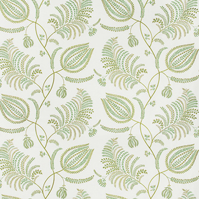 Palmero Emb Ivory/Leaf by Lee Jofa Designer Fabric