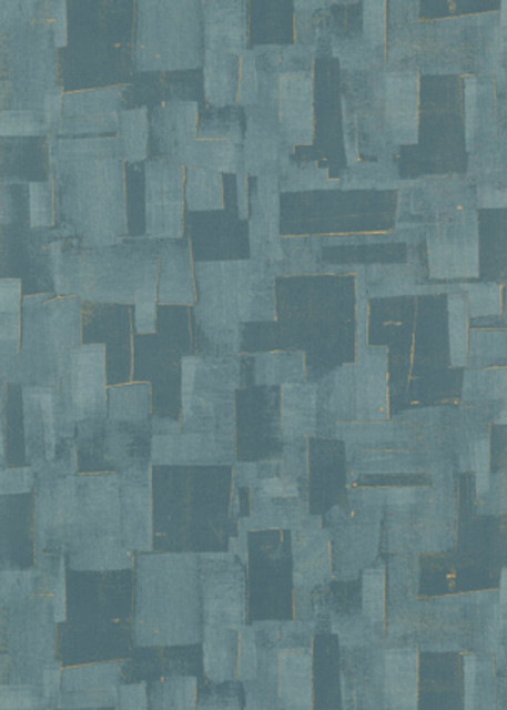 Cubist Teal by Threads Designer Wallcovering