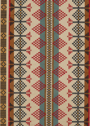 Saddle Blanket Indigo/Red by Mulberry Designer Fabric