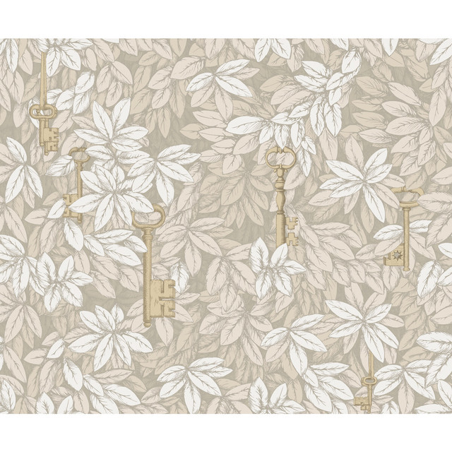 Chiavi Segrete Parchment by Cole & Son Designer Wallcovering COLE & SON FORNASETTI SENZA TEMPO PAPER - 100% United Kingdom - Horizontal: 27 and Vertical: 22.4 27 - Swanky Fabrics -