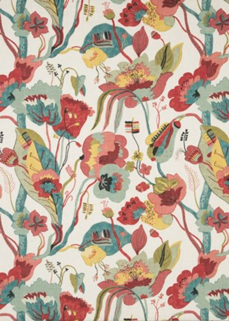 California Linen/Teal/Pimento by G P & J Baker Designer Fabric California Linen/Teal/Pimento by G P & J Baker Designer Fabric