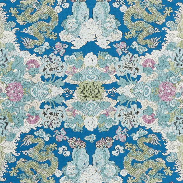 Magic Mountain Dragon Blue 178050 by Schumacher Designer Fabric Free Spirit 27.25" - Swanky Fabrics -