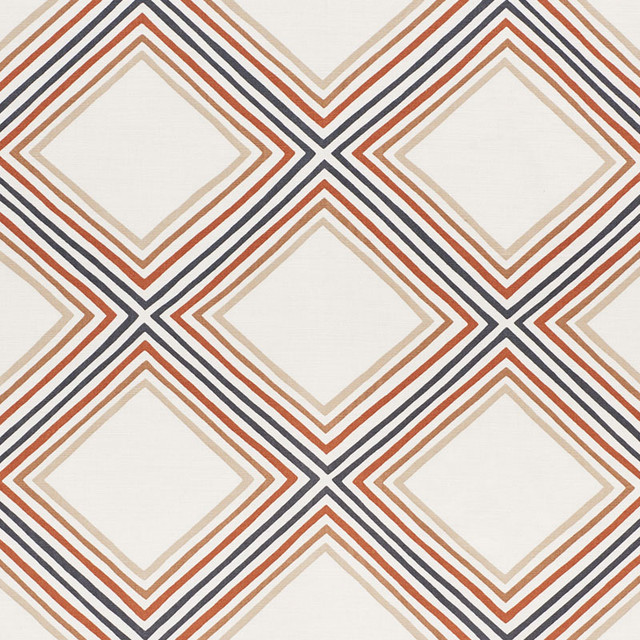 Square Dance Brown 178272 by Schumacher Designer Fabric Vera-Neumann 65% Linen, 26% Cotton, 9% Nylon - Horizontal: 13.5 and Vertical: 12 54.5 - Swanky Fabrics -