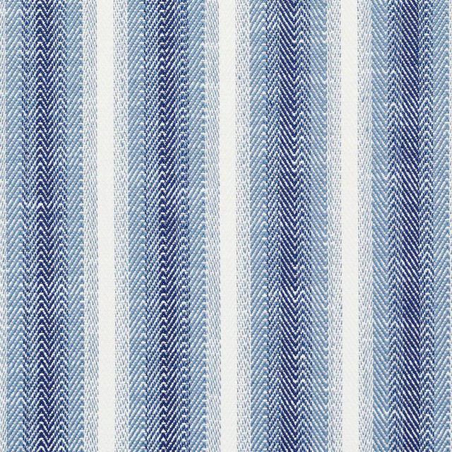 Colada Stripe Indoor/Outdoor Blue 76660 by Schumacher Designer Fabric Indoor/Outdoor Linen 13.88" - Swanky Fabrics -