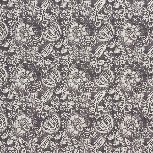 Pomegranate Print Charcoal 177691 by Schumacher Designer Fabric Chambray 11.25" - Swanky Fabrics - Pomegranate Print Charcoal 177691 by Schumacher Designer Fabric Chambray 11.25" - Swanky Fabrics -