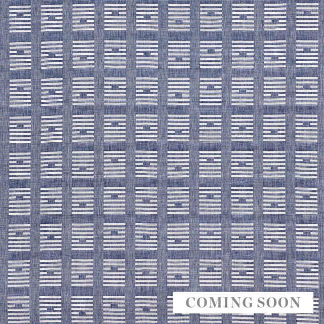 Tiasquam Weave Navy 75660 by Schumacher Designer Fabric Caroline-Z-Hurley 100% Cotton Martindale 14,000 Horizontal: 8.75 and Vertical: 3.5 55.75 - Swanky Fabrics -